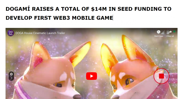 DOGAMÍ RAISES A TOTAL OF $14M IN SEED FUNDING TO DEVELOP FIRST WEB3 MOBILE GAME