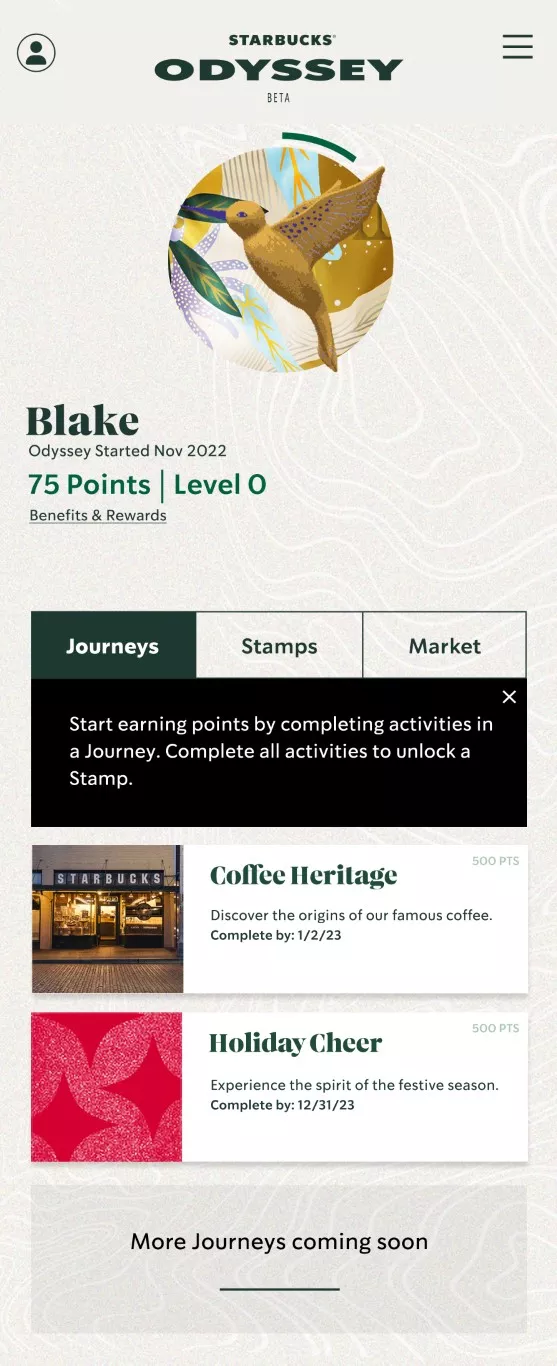 Starbucks Odyssey BETA Launches